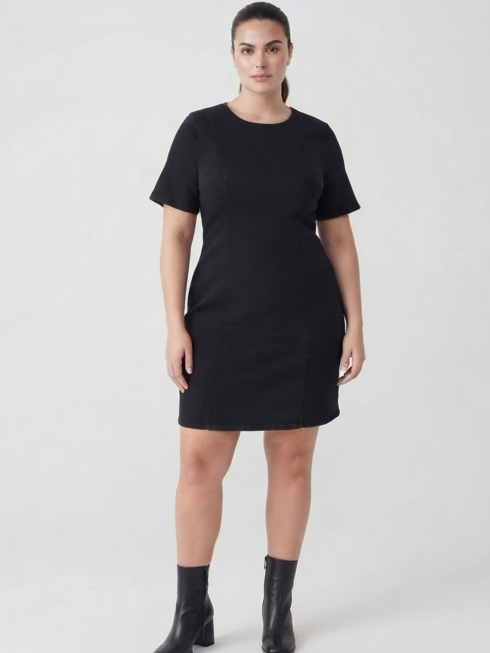 RM Rebecca Minkoff Womens Short Sleeve Shift Dress Black Wash